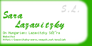sara lazavitzky business card